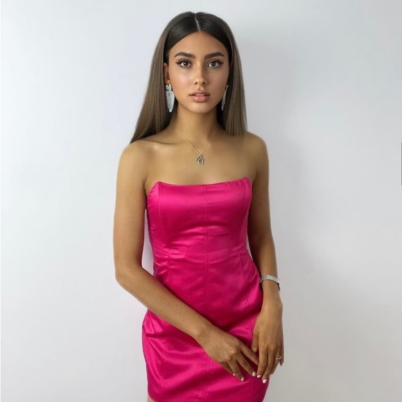 Zara Fuchsia Strapless Dress. NWT. Size Small. - Picture 6 of 9